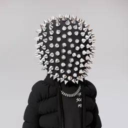 Sample profile photo: an Anti-Social PFP in a spiked mask and a black puffer